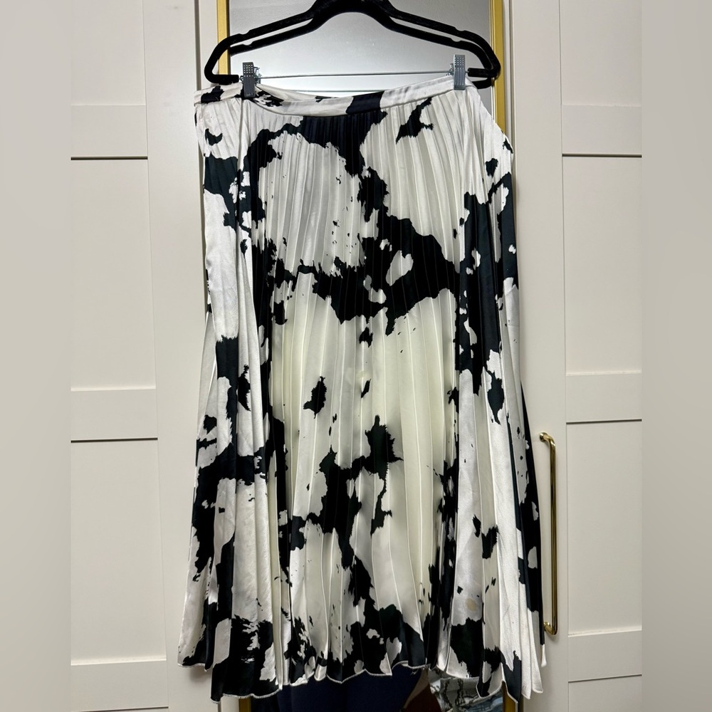ASOS Black and White Pleated Midi Skirt